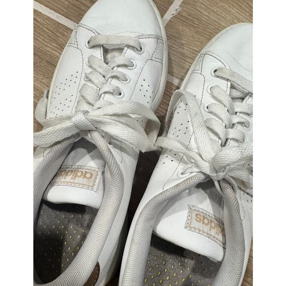 ADIDAS Advantage Sneakers White w/ Metallic Details Size 8 - Picture 4 of 6